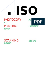 Photocopy Printing: Available AT
