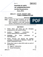MPA-011 Master of Arts (Public Administration) Term-End Examination June, 2014