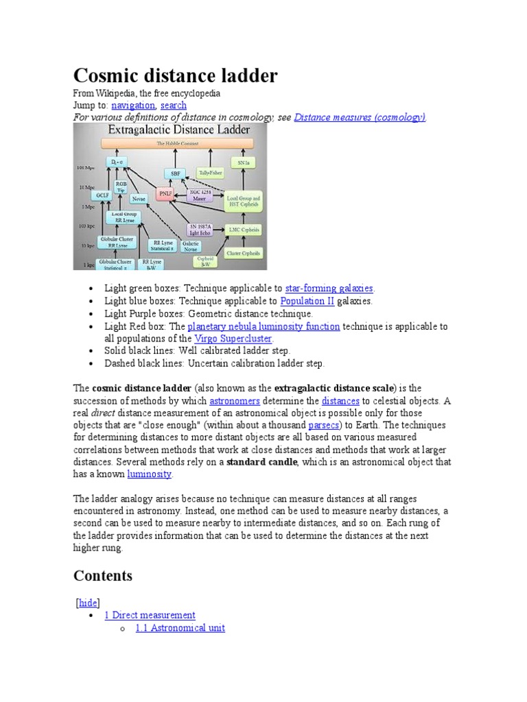 Cosmic Distance Ladder | PDF | Supernova | Stars