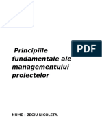 Principiile Fundamentale Ale Managementului Proiectelor