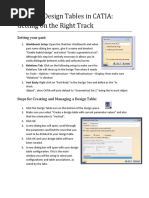 Catia Design Tables