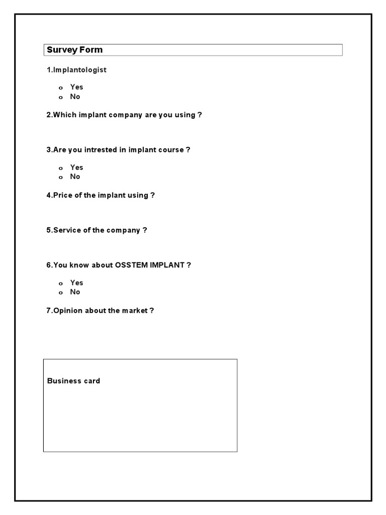 Interview Survey Form | PDF | Career & Growth | Self-Improvement