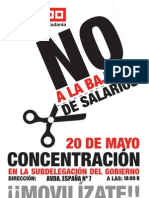 Cartel 20 de Mayo 2010: NO A La Bajada Salarios