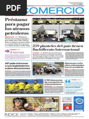 El Comercio Jueves 16 Junio 2016 Ecuador Organizacion