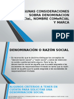 ALGUNAS CONSIDERACIONES SOBRA DENOMINACION SOCIaL, NOMBRE COMeRCIAL