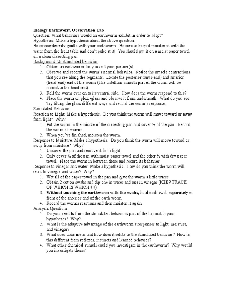 Bio Earthworm Observation Lab