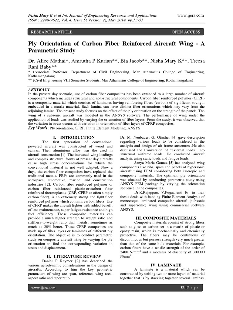 Ply Orientation of Carbon Fiber Reinforc | PDF | Composite Material ...