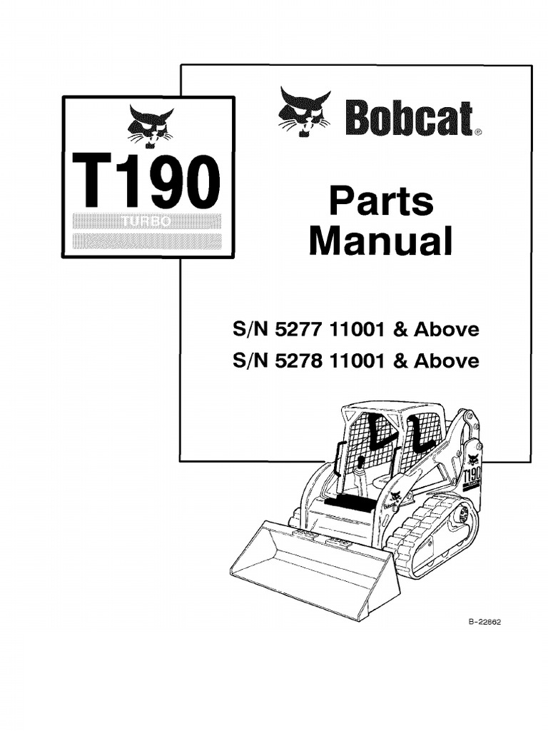 PDF Bobcat t190 Parts Manual Sn 527711001 and Above Sn 527811001 and Above