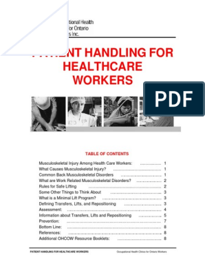Healthcare Workers Patient Handling, PDF, Health Professional