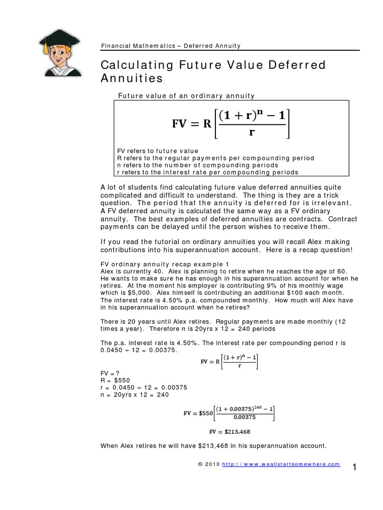 deferred annuity formulas
