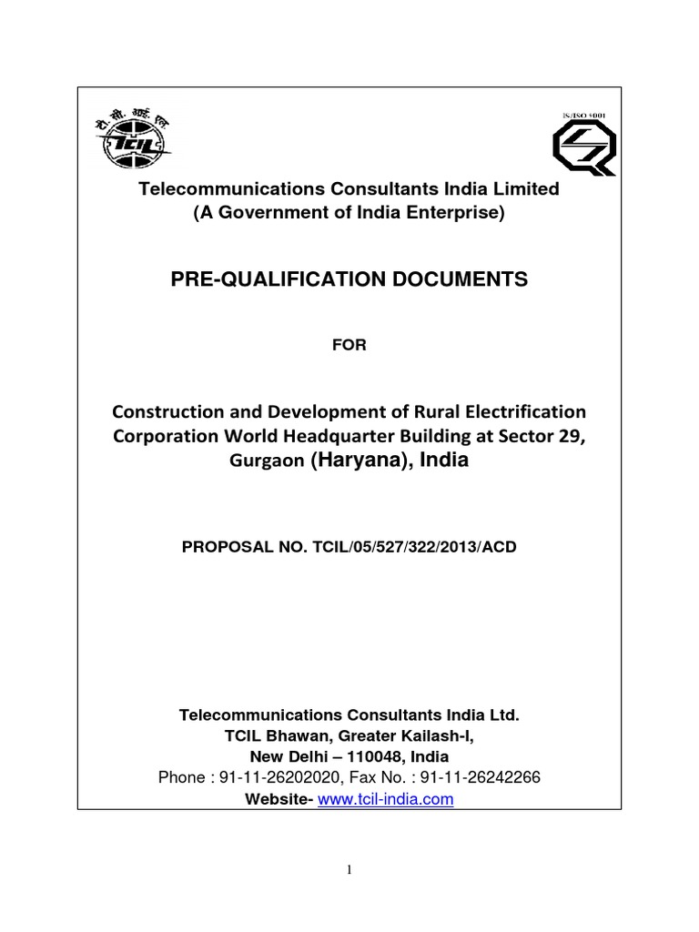 Prequalification for REC HQ Construction | PDF | Partnership | Joint ...