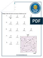 Math Grade 3 Worksheet #1 - Multiplication Table