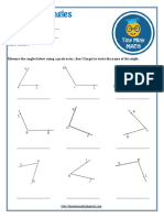 Math Grade 5 Worksheet #1 - Measuring Angles
