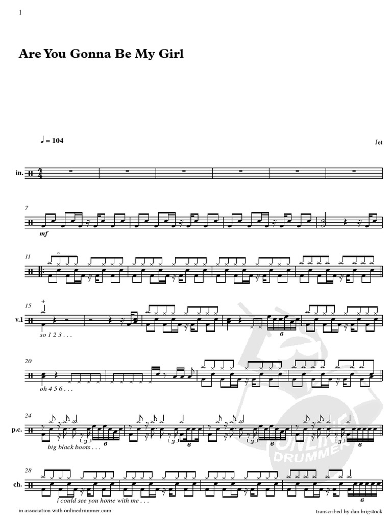 Are You Gonna Be My Girl Partitura Des Sports