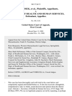 Rose Szlosek v. Secretary of Health and Human Services, 861 F.2d 13, 1st Cir. (1988)