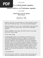 Albert E. Lanier v. Michael Fair, Etc., 876 F.2d 243, 1st Cir. (1989)