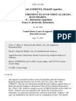 Imelda Russell Andrews v. Employees' Retirement Plan of First Alabama Bancshares, Inc., Nancy S. Beckwith, 938 F.2d 1245, 1st Cir. (1991)