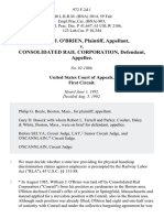 William J. O'Brien v. Consolidated Rail Corporation, 972 F.2d 1, 1st Cir. (1992)