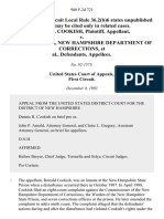 Dennis R. Cookish v. Commissioner, New Hampshire Department of Corrections, 980 F.2d 721, 1st Cir. (1992)