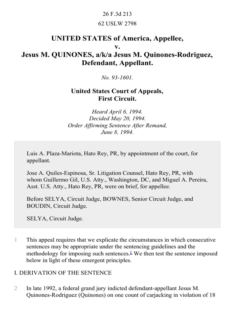 Consecutive Sentences in Carjacking Case | PDF | United States Federal ...