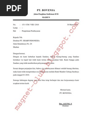 Contoh Surat Pengiriman Barang Dan Penawaran Barang
