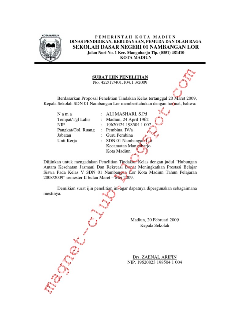 Surat Ijin Penelitian