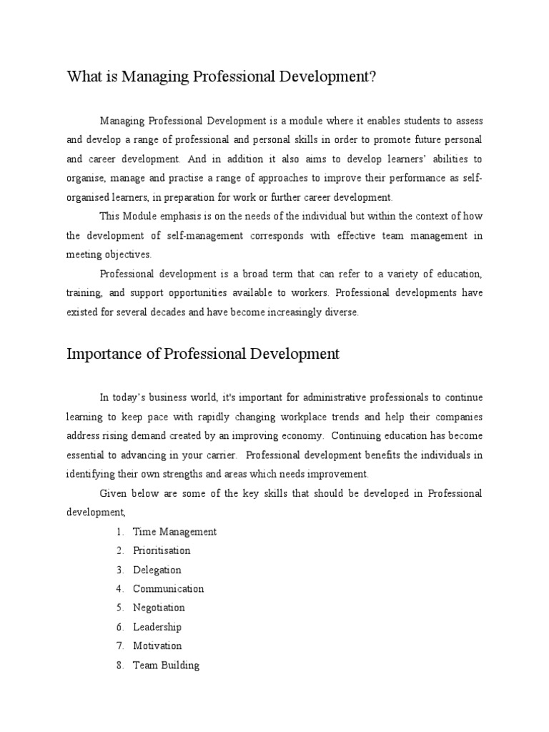 Professional Development | PDF | Team Building | Professional Development