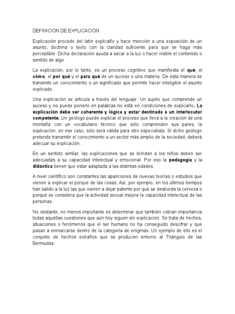Definición y significado de explicación | PDF | Filosofía