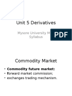 Unit 5 Derivatives: Mysore University MBA Syllabus