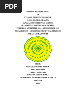 Download LAPORAN KERJA PRAKTEK PT SOHO INDUSTRI FARMASI MUHAMAD WAHID HASYIM 2010430058 TEKNIK KIMIA okedoc by Annastasia Piyogo SN316060211 doc pdf