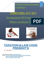 1 Incorporation of Company and Matters Incidental Thereto