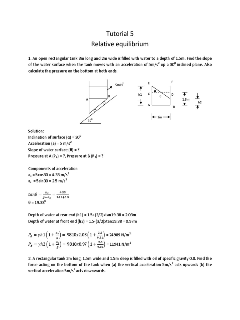 5 Relative Equilibrium Tutorial Solution | PDF | Science & Mathematics