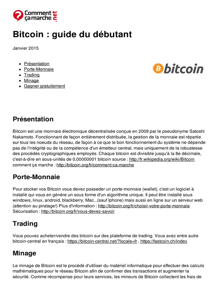 Bitcoin Guide Du Debutant 36478 Niu6k1 | PDF | Bitcoin | Informatique