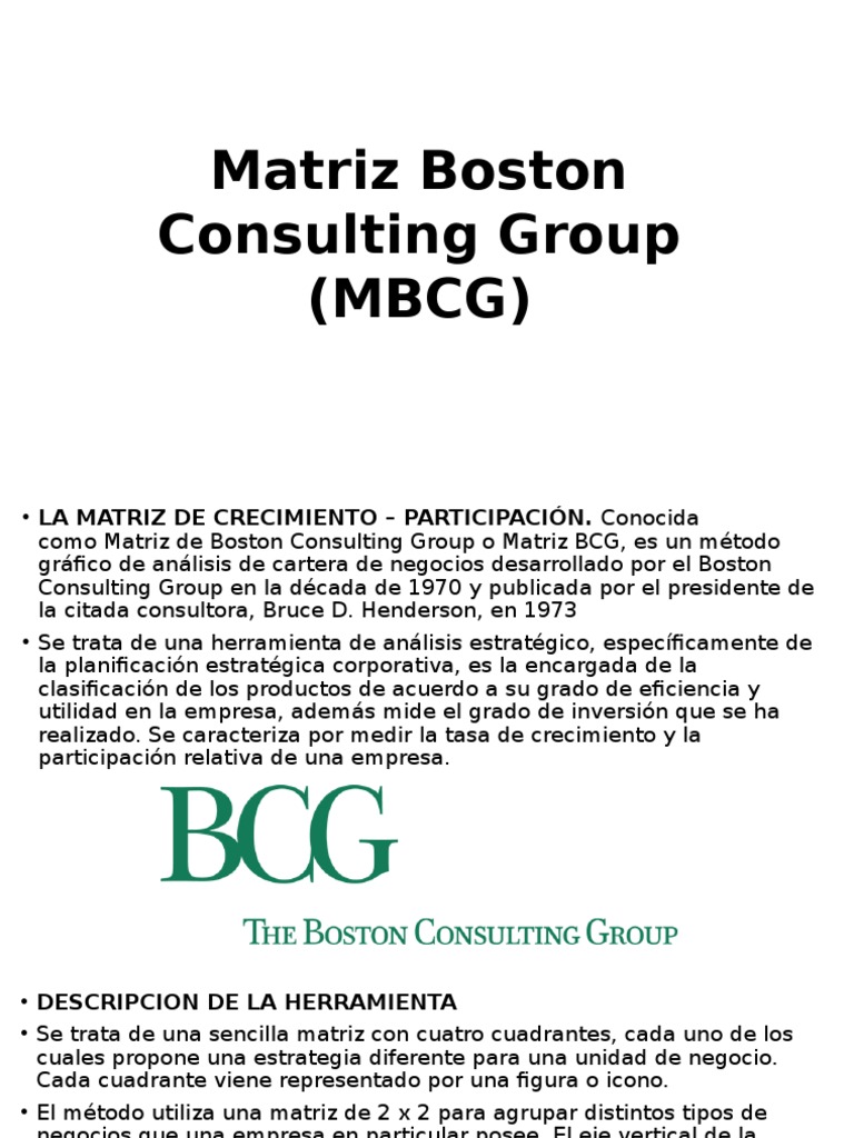Matriz Boston Consulting Group MBCG | PDF | Ciencias económicas | Business