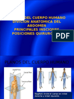 Incisiones abdominales y posiciones quirúrgicas