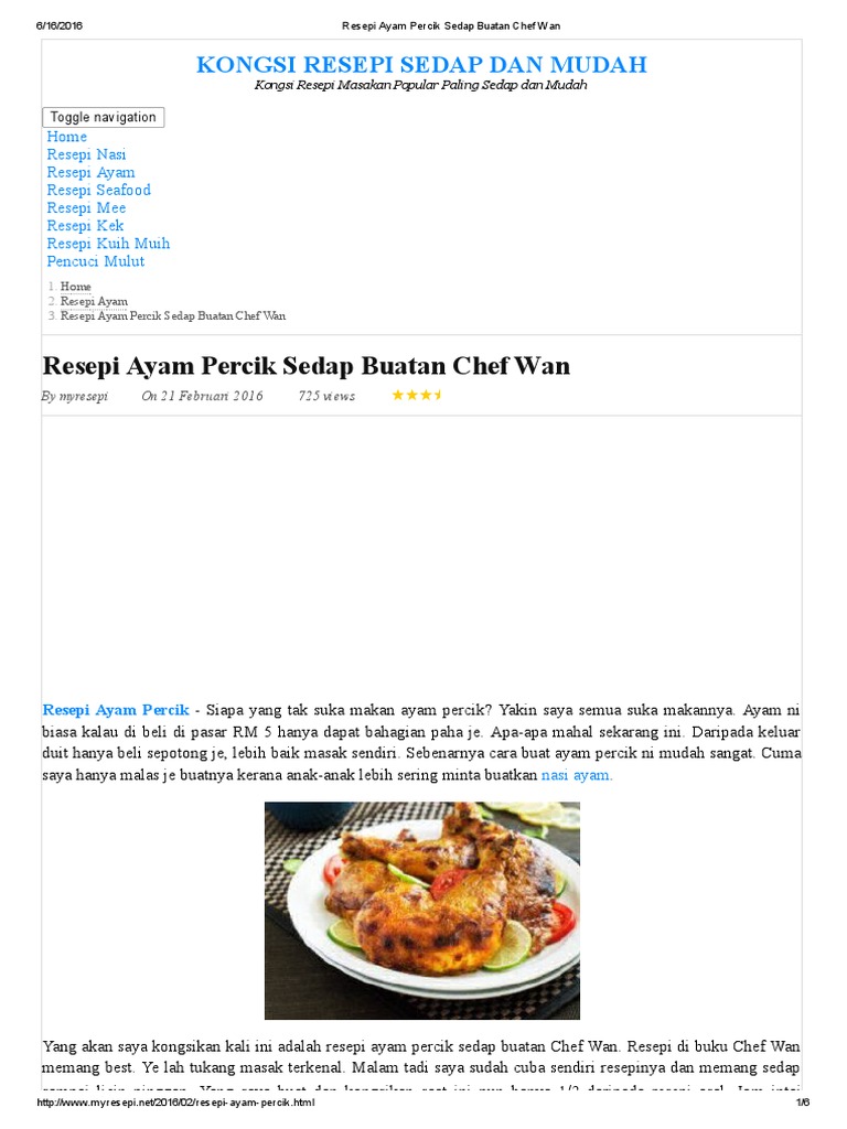 Resepi Ayam Bakar Chef Wan - Best Quotes n