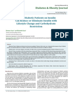 Type 2 Diabetic Patients On Insulin Can Reduce or Eliminate Insulin With Lifestyle Change and Carbohydrate Restriction