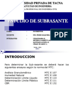 Estudio de subrasante de suelo en Tacna