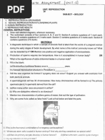 Class 12 Biology Unit 1 Assignment