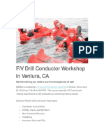 F/V Drill Conductor Workshop in Ventura, CA: Get The Training You Need To Survive Emergencies at Sea!