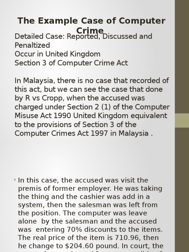 The Example Case Of Computer Crime