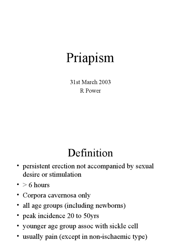 Priapism PDF Diseases And Disorders Medicine
