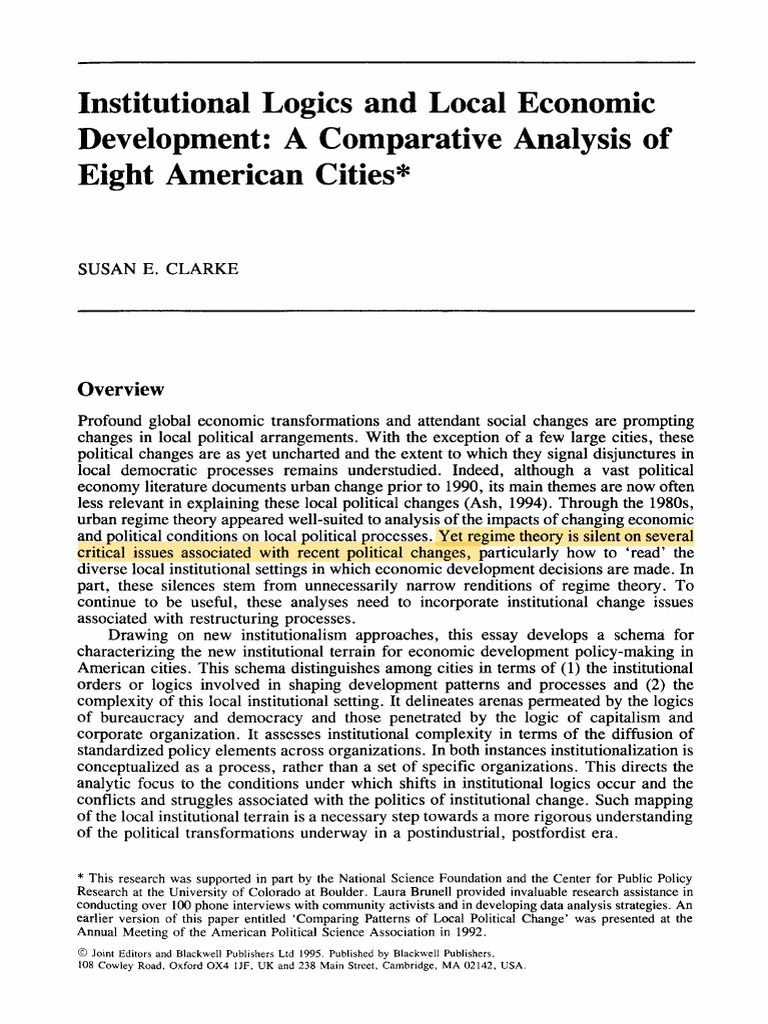 Clarke-1995-International Journal of Urban and Regional Research | PDF ...
