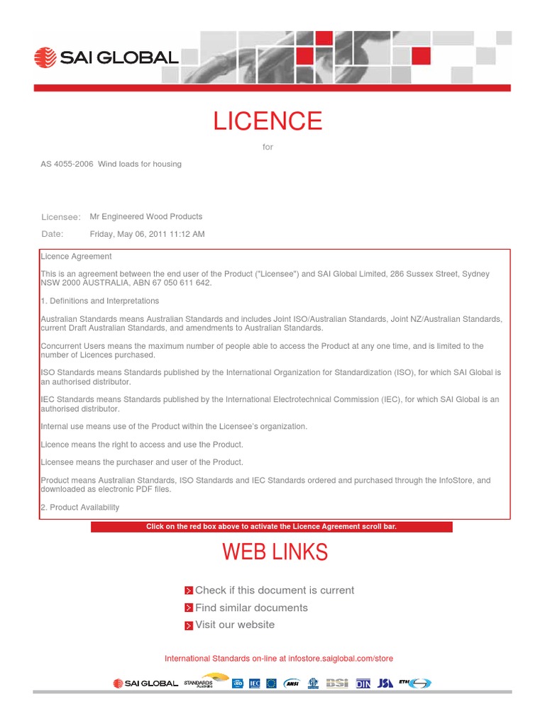As 4055-2006 Wind Loads For Housing | PDF | License | International ...