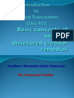 Basic Concepts of Security Unsecured Creditor Remedies
