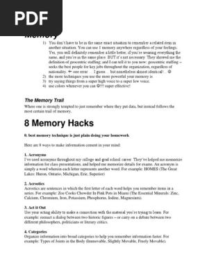 Memory Hacks 