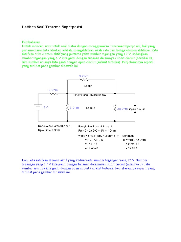 Latihan Soal Teorema Superposisi