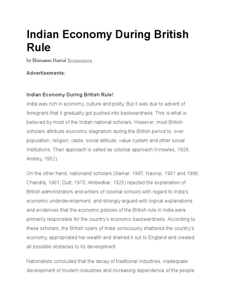 Economic Impact of British Rule in India | PDF | British Raj | Expense