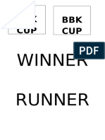 BBK CUP BBK CUP: Winner Runner