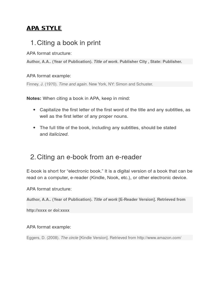 Apa Style Citation Guide Citation Apa Style